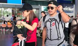 Vợ chồng Phạm Văn Phương - Lý Minh Thuận tay trong tay xuất hiện tại sân bay Tân Sơn Nhất
