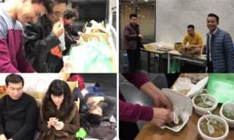 Cận cảnh bữa ăn vội của các nghệ sĩ tập Táo quân 2018