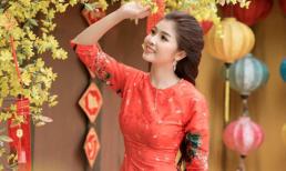 Diệu Vân tung bộ ảnh áo dài cách tân đón chào năm mới Mậu Tuất 2018