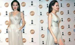 Angelina Jolie xinh đẹp như nữ thần, khoe chân dài trong trang phục đầm bạc 