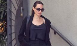 Angelina Jolie diện áo 2 dây cá tính, miệt mài làm việc trước ngày lễ Valentine 