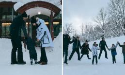 Vợ chồng Huỳnh Hiểu Minh đưa con trai Tiểu Hải Miên và bố mẹ 2 bên đi du xuân