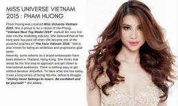 Phạm Hương được tạp chí Ý đánh giá là ngôi sao giải trí hàng đầu Việt Nam