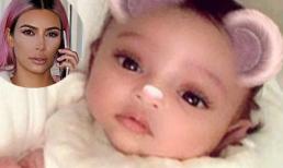 Kim Kardashian lần đầu tiên khoe ảnh cận mặt con gái nhờ phương pháp mang thai hộ