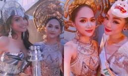 Hương Giang lại tiếp tục lấn át dàn thí sinh trong phần thi trang phục dân tộc