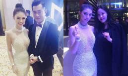 Jolie Nguyễn chụp ảnh cùng Cổ Thiên Lạc, Hyomin (T-Ara) tại liên hoan phim ở Macao