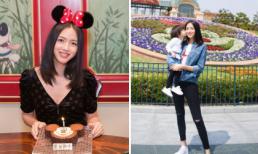 Hoa hậu Thế giới Trương Tử Lâm đón tuổi mới tại công viên Disneyland cùng con gái cưng