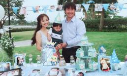 Khánh Hiền và chồng tự tay trang trí tiệc thôi nôi cho con trai 