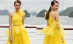 Lệ Hằng đeo kim cương đi xem thời trang trên du thuyền giữa vịnh Hạ Long