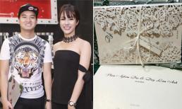 Hé lộ thiệp cưới tinh tế của Diệp Lâm Anh và bạn trai thiếu gia