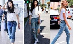 Lên đồ ra phố ngày hè 'đẹp quên lối về' với quần jeans và áo thun