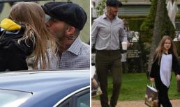 Bất chấp chỉ trích, David Beckham vẫn vô tư hôn môi con gái Harper ở chốn công cộng