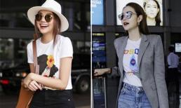 Thanh Hằng, Minh Hằng khoe gu thời trang cực chất tại sân bay