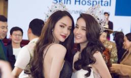 Hoa hậu Hương Giang hội ngộ mĩ nhân chuyển giới Nong Poy, Yoshi trên thảm đỏ sự kiện tại Thái