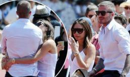 Mặc đồ ton-sur-ton với David, Victoria còn chủ động ôm ấp ông xã giữa công viên