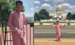 'Chất' như danh hài Hoài Linh, diện áo bà ba đi dép tông tham quan Nhà Trắng