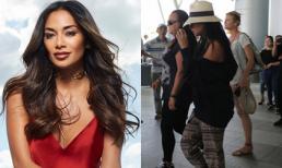 Ngôi sao Nicole Scherzinger xuất hiện chóng vánh, né tránh đám đông tại sân bay Đà Nẵng