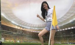 Á hậu Thanh Tú xuất hiện tại Nga để cổ vũ trận chung kết World Cup 2018