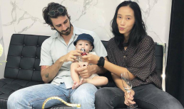 Vắng bóng thời gian dài sau khi bí mật kết hôn và sinh con, Trang Khiếu lần đầu xuất hiện bên chồng con