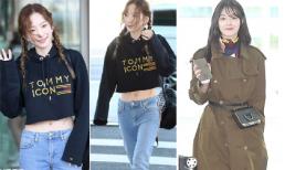 Taeyeon (SNSD) hở eo thon nõn nà, đối lập Sulli 'kín cổng cao tường' ở sân bay