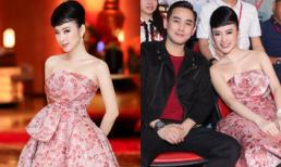 Angela Phương Trinh hoá tiểu thư đài các với váy đính nơ to, sánh đôi cùng Hứa Vĩ Văn dự sự kiện