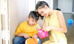 Lê Lộc xinh xắn, vui vầy bên em trai mùa Trung thu