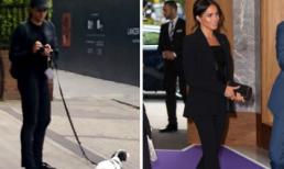 Xôn xao bức ảnh Công nương Meghan Markle đứng chờ chó cưng “giải quyết” để dọn phân 