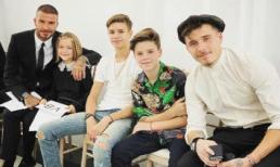 David Beckham bảnh bao cùng 4 nhóc tì tới ủng hộ show diễn của Victoria tại 'Tuần lễ thời trang London'