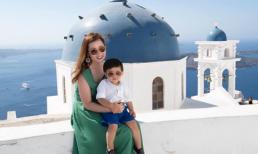 Không có chồng ở bên cạnh, bà xã Đan Trường vẫn vui vẻ đi du lịch cùng con