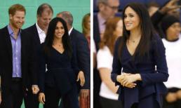 Công nương Meghan Markle lại khéo léo giấu bụng với áo peplum 