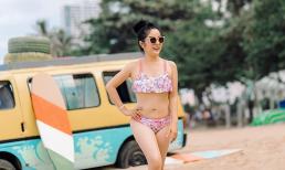 Thuý Nga khoe dáng với bikini chơi đùa cùng con gái