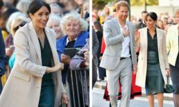 Công nương Meghan Markle mặc đầm da sành điệu cùng chồng thăm xứ Sussex 