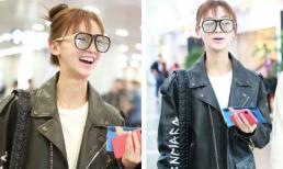 “Ngụy Anh Lạc” Ngô Cẩn Ngôn che mắt sưng vù bằng kính quá khổ, tươi cười nhưng vẫn lộ mặt tái nhợt