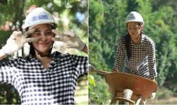 Hoa hậu Tiểu Vy để mặt mộc, đẩy xe đất, đào giếng cho bà con Bản Nịu