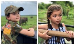 Mới 6 tuổi, cặp sinh đôi của Hồng Nhung đã tự tin thám hiểm rừng nhiệt đới hoang dã