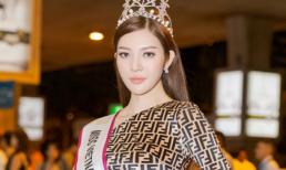 Bùi Lý Thiên Hương khoe chân dài, eo thon về nước sau đăng quang Hoa hậu Việt Nam toàn thế giới 2018