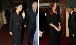 Công nương Meghan Markle lộ bụng bầu lớn, đọ nhan sắc cùng chị dâu Kate Middleton