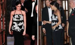 Đeo bông tai hơn 200 triệu đồng, Công nương Meghan Markle lộ bụng bầu to lùm lùm trong trang phục sequin 