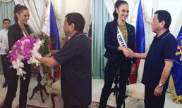 Vừa về nước, Hoa hậu Hoàn vũ 2018 được tổng thống Philippines đón chào