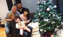 Năm đầu đón Giáng sinh cùng ông bà nội ở Anh, con gái Hà Anh cực bụ bẫm đáng yêu 