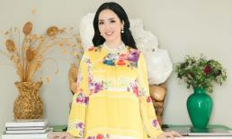 Hoa hậu Đền Hùng Giáng My diện đầm vàng khoe sắc xuân rạng rỡ