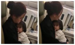Phạm Quỳnh Anh gây xúc động mạnh với hình ảnh ôm con gái nhỏ co ro trên máy bay