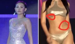 Lê Âu Ngân Anh bị soi lộ miếng dán ngực và dấu vết lạ trên cơ thể khi catwalk