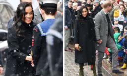 Bụng mang dạ chửa mà Công nương Meghan Markle chẳng ngại gió tuyết cùng Hoàng tử Harry tham gia hoạt động 