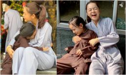 Không du xuân hay chúc Tết, Phạm Quỳnh Anh cùng con gái đi chùa ngày đầu năm