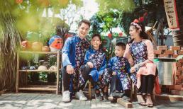 Đầu năm, gia đình Đăng Khôi – Thủy Anh rủ nhau diện áo dài tông xuyệt tông đón Tết