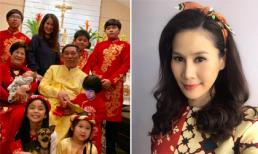 Thân Thúy Hà 'tái xuất' sau sinh, cùng con đón Tết muộn với đại gia đình