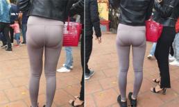 Dù mặc kín đi lễ đầu năm, nhưng cô gái vẫn gây phản cảm vì kiểu ăn mặc này