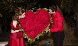 Hoa hậu Bùi Thị Hà tặng trái tim hoa hồng 'khủng' cho chồng khiến phái đẹp ngưỡng mộ