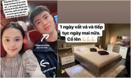 Duy Mạnh lên đường sang Trung Quốc thi đấu, bạn gái ở nhà khoe việc 'tề gia'